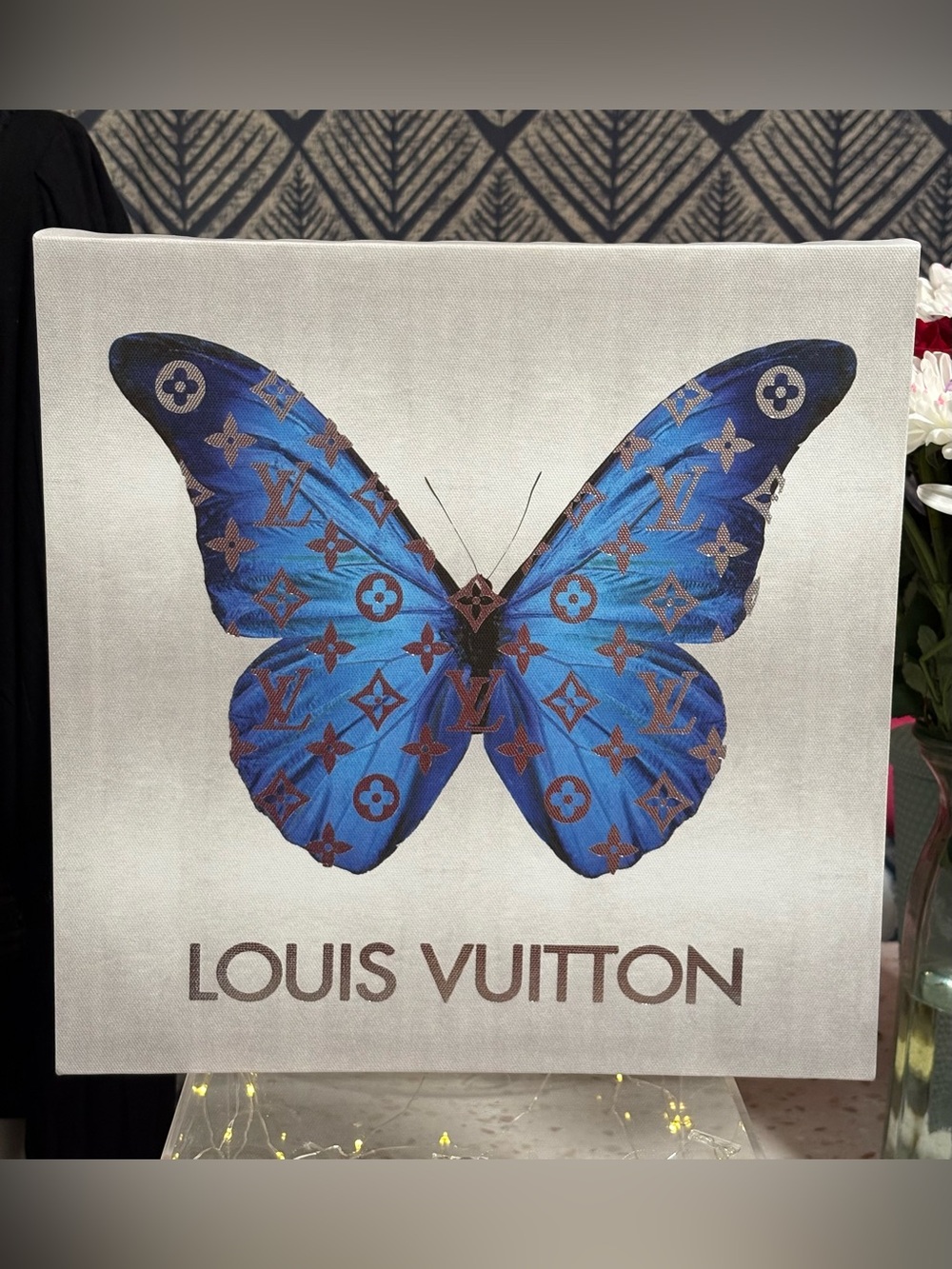 Fashion Logo Butterfly Wall Plaque Art Design by Madeline Blake, 12” x 12” - Picture 4 of 14